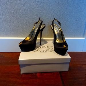 Steve Madden satin platform black women's size 6.5
